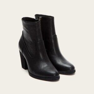 WOMEN'S FRYE ESSA BLACK 100% LEATHER  ANKLE BOOTS BOOTIES NO BOX SIZE 7 EUC